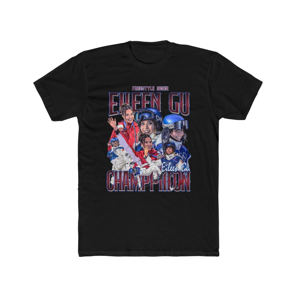 Eileen Gu Shirt Freestyle Skier Vintage Retro Classic Graphic Tee Bootleg Bestseller - alternate angle 3, merchandise